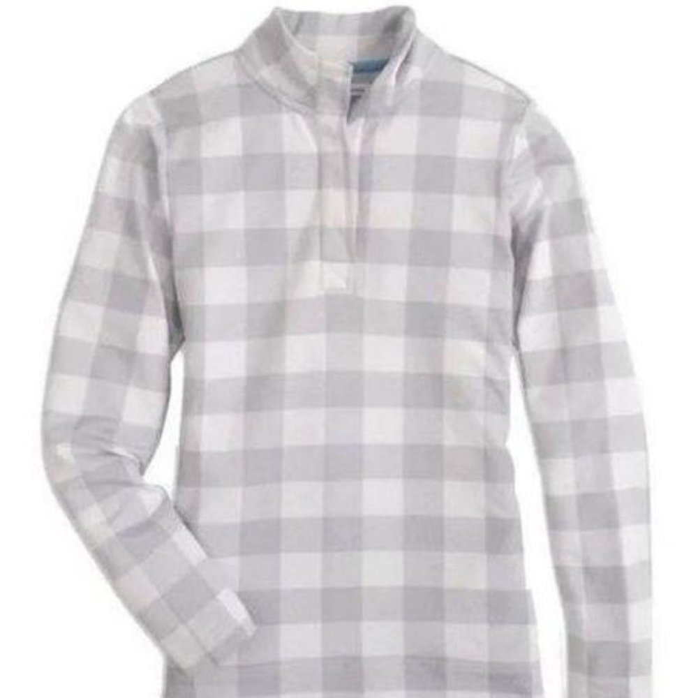 NWT Southern Tide Women's Waylon Gingham Long Sleeve Pullover Medium M